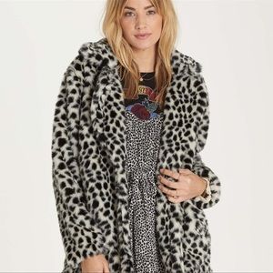 Billabong Faux Fur Leopard Coat